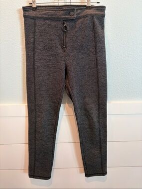 Lou & Grey Sz M Charcoal Grey Fitted Cropped Ankle Circle Zipper Stretch Pants